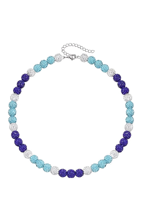 Stylish Baseball Necklace Beaded Choker Rhinestones Disco Ball Clavicle Chain Athletic Accessory for Sports Enthusiasts