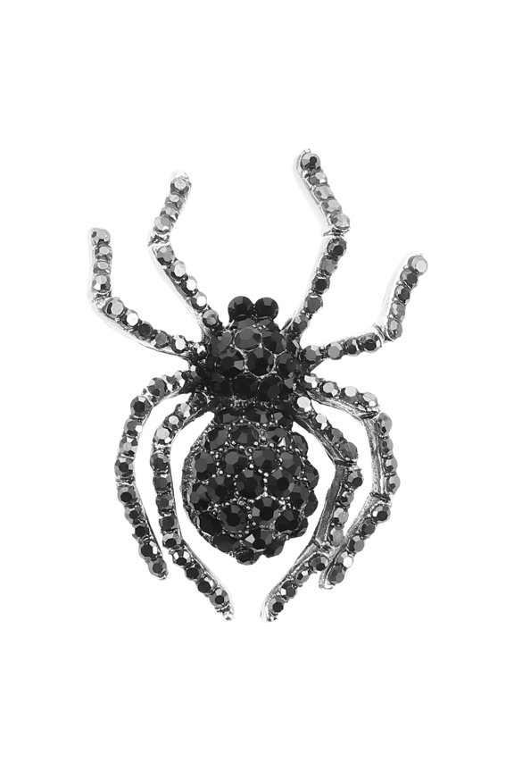Stylish Brooch Halloween Spider Brooch Pin Rhinestone Breastpin Gothic Lapel Pin Jewelry Accessories for Halloween Party Dress Supplies, 1.85