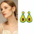thumbnail image 1 of DESIGNICE Summer Earrings,Avocado Earrings for Women,Glass Rice Beads Studs Earrings for Women,Womens Earrings for Outdoor Travel、Vacation,Style4, 1 of 7