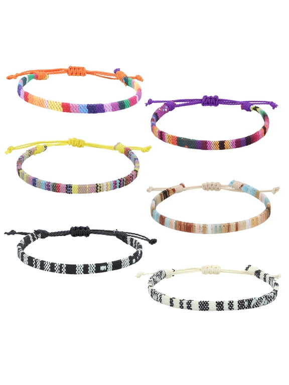 Surfer Anklet Unisex - Ethnic Ankle Bracelet Women & Men - Handmade Beach Jewelry & Festival Accessories - Waterproof & Adjustable - Thin String Rope Hippie Anklet