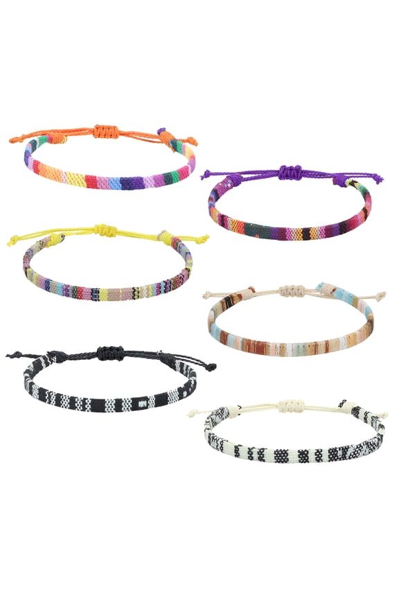 Surfer Anklet Unisex - Ethnic Ankle Bracelet Women & Men - Handmade Beach Jewelry & Festival Accessories - Waterproof & Adjustable - Thin String Rope Hippie Anklet