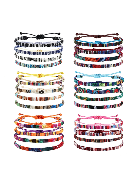 Surfer Bracelet Anklet Adjustable Beaded Anklets Handmade Braided Bracelet Colorful Anklet Summer String Rope Ankle Bracelets Waterproof Surfer Beach Bracelet Boho Jewelry for Women Men
