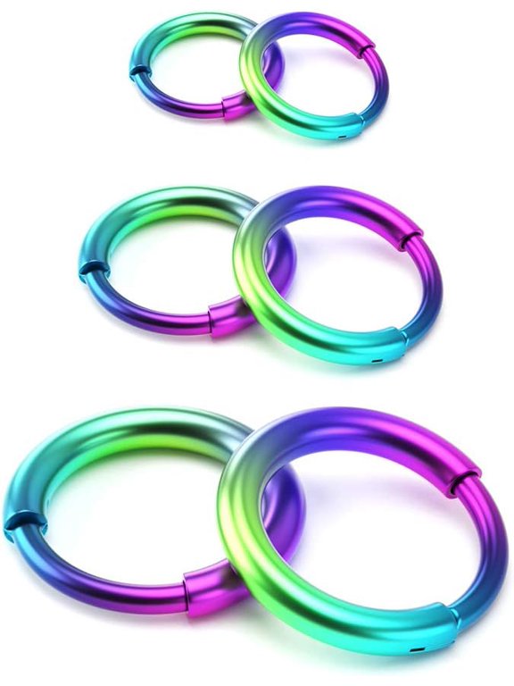 Surgical Stainless Steel Hoop Earrings-Endless Small Hoop Earrings Set for Men Women,Hypoallergenic Tragus Cartilage Sleeper Earrings(8/10/12Mm)
