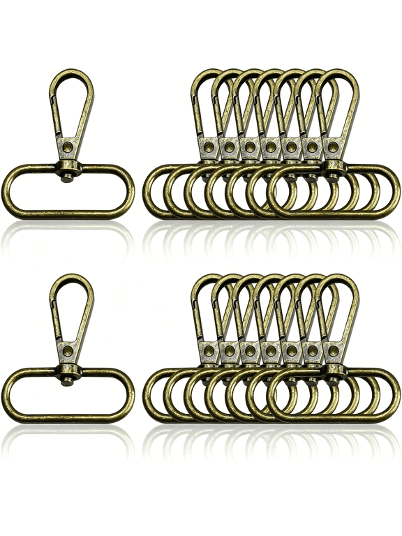 Swivel Snap Hooks 16 Pcs, 1.5 Inch Metal Lobster Claw Clasps with Large Oval Ring for Purse Hardware, Bag Straps, Lanyards, Leather Craft, Keychain Making and Diy Projects