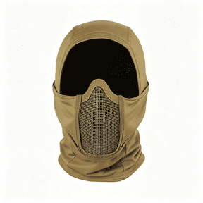 DESIGNICE Tactical Balaclava Mesh Mask Full Head Airsoft Face Protector Ninja Style,Steel Mesk Noise Protect,Breathable No Fogging,Comforatble Wearing,4 Season Use for Airsoft Wargame Hunting