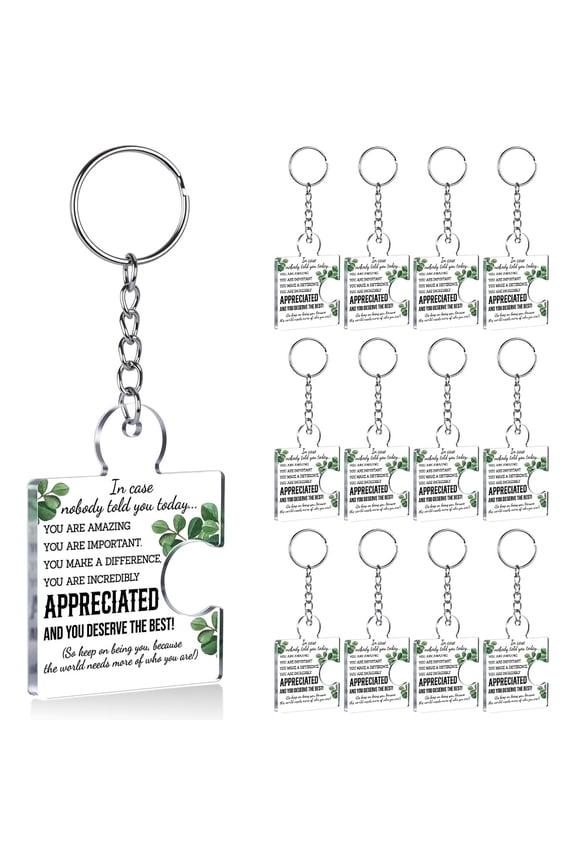 Team Appreciation Gifts for Employee Coworker Staff Bulk, Teamwork Thank You Gift Set Puzzle Piece Acrylic Keychains
