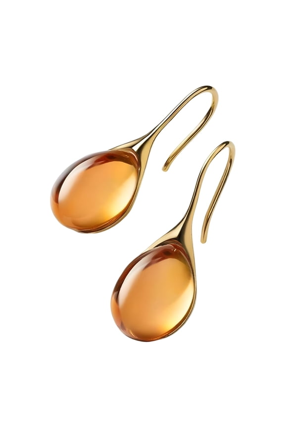 Teardrop Natural Stone Hook Dangle Earrings Jewelry for Wedding Amber