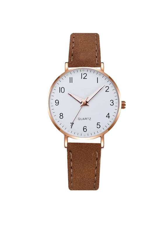 Temperament Ladies Belt Analog Quartz Light Up Watches for Men Case for Grandma Watches for Seniors Women Large Number Digital 17Mm Strap 20Mm Womens Watches