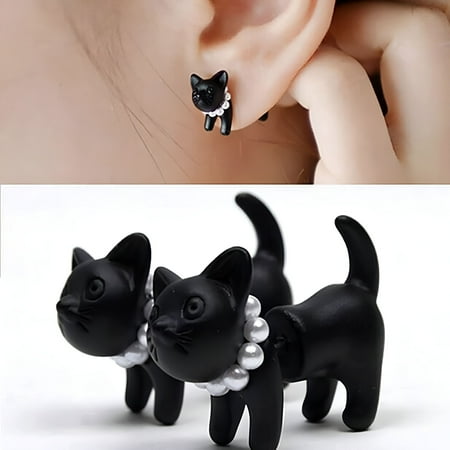 DESIGNICE 2026 New Cute Cat Stud Earrings for Women,Vintage Animal Cartoon Mini Ear Studs,Metal Pearl Earrings,Friendship Gift for Daily Wear,Gifts,Parties,Casual Outings