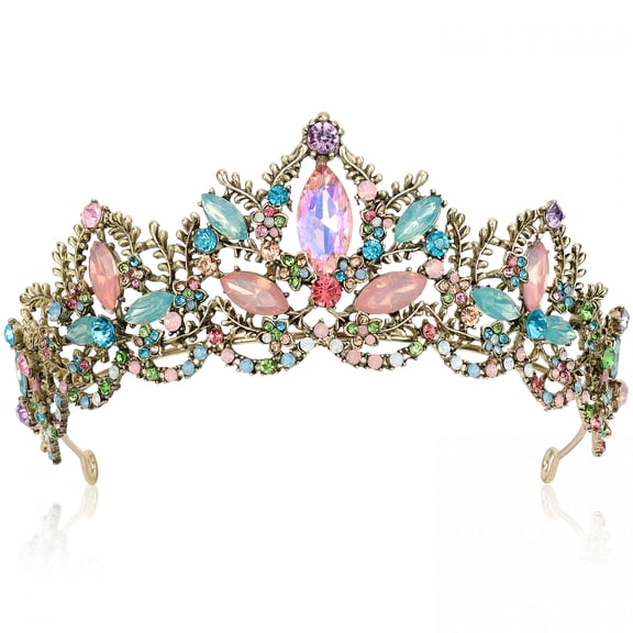 DESIGNICE Tiara and Crowns for Women Rhinestone Queen Tiara for Girls Princess Crown with Comb Birthday Headbands Hair Accessories for Wedding Prom Bridal Party Halloween Costume Gift