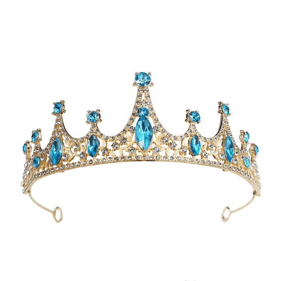 DESIGNICE Tiaras for Women,Alloy Rhinestones Crowns for Women,Glitter Tiara for Little Girls,Blue