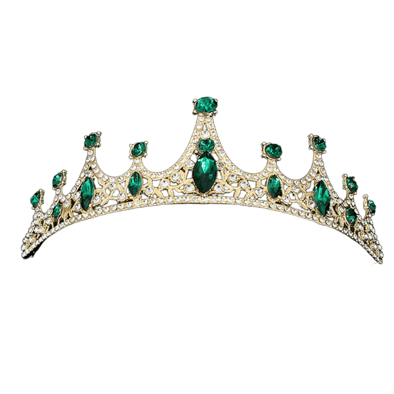 DESIGNICE Tiaras for Women,Alloy Rhinestones Crowns for Women,Wedding Accessories Tiara for Little Girls,Green