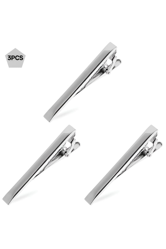 Tie Clips Silver Bow Ties for Men Dress Shirt Business Suit Bar Man