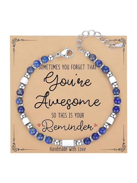 Tiny Gemstone Beaded Bracelets for Teen Girls Women - Unique Birthday Valentines Stocking Stuffers Christmas Gifts for Her Sister Friend Mom Daughter Granddaughter Wife