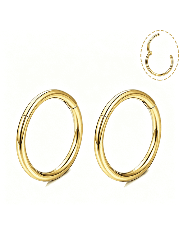 Tiny Thin Gold Hoop Earrings,Lightweight 14K Gold Plated Huggie Hoop Earrings for Cartilage Helix Tragus,Hypoallergenic Earrings,Tiny Huggie Earrings Surgical Steel Endless Hoops