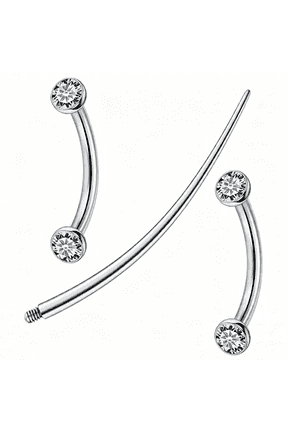 Titanium 16G 6/8/10Mm Eyebrow/Rook/Snug/Vertical-Labret/Vch/Snake-Eyes/Anti-Tragus/Christina/Daith/Belly-Button/Bridge/Hood/Surface Curved Barbell Piercing Jewelry for Women Men