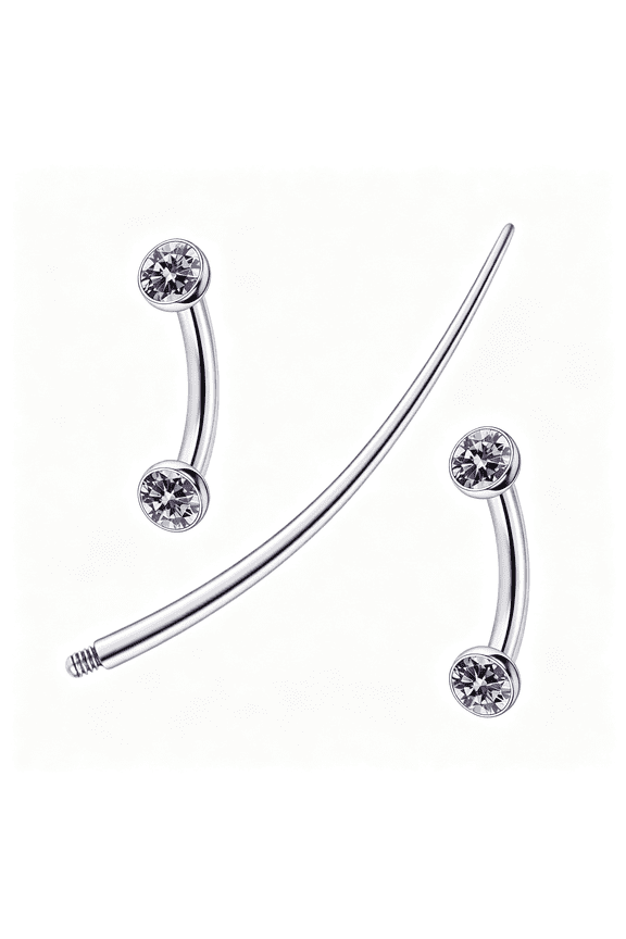 Titanium 16G 6/8/10Mm Eyebrow/Rook/Snug/Vertical-Labret/Vch/Snake-Eyes/Anti-Tragus/Christina/Daith/Belly-Button/Bridge/Hood/Surface Curved Barbell Piercing Jewelry for Women Men