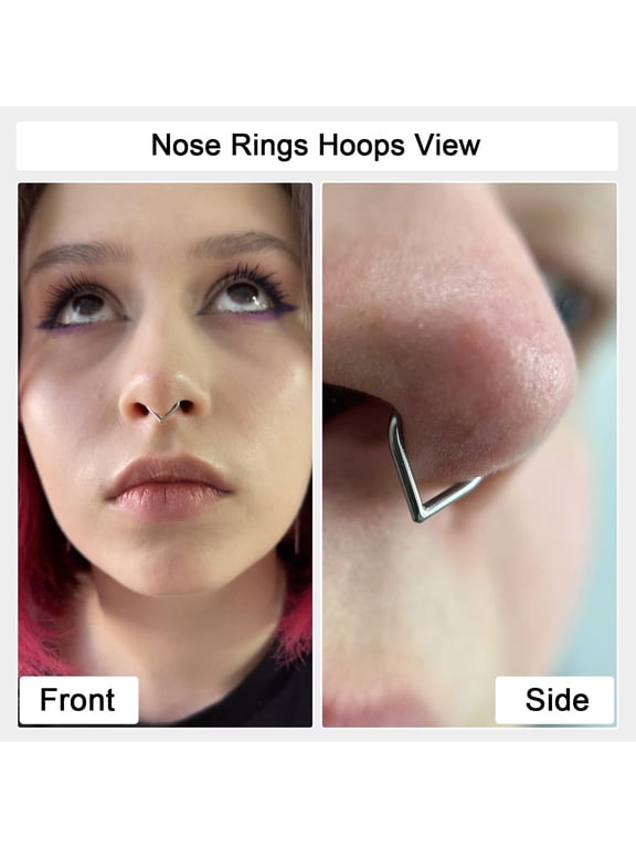 Titanium 16G Septum Ring Piercing Jewelry Nose Rings Hinged Clicker Hoop, G23 Titanium Silver Gold Hinged Segment Daith Piercing Non-Irritating Hoops