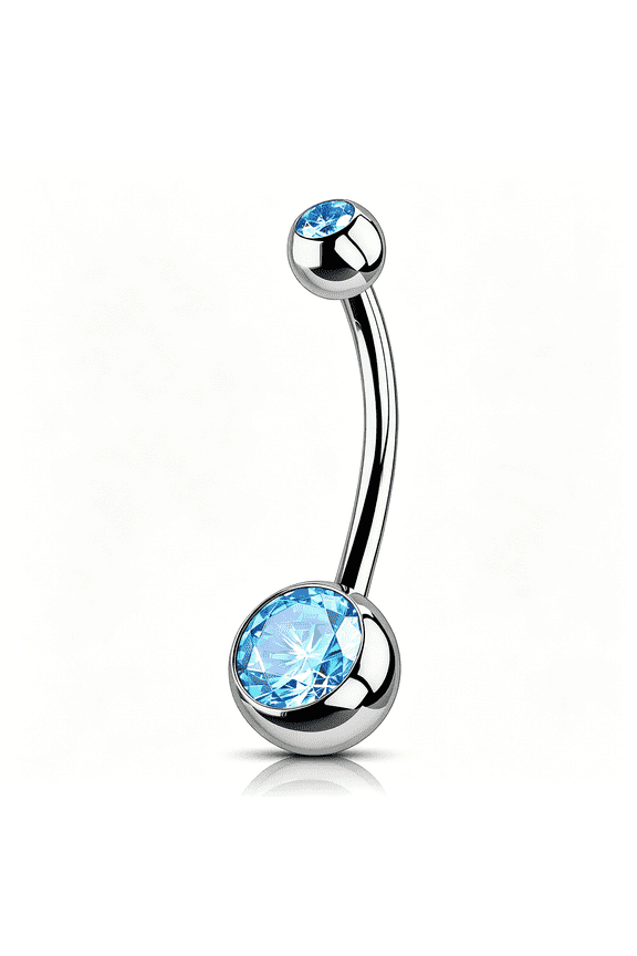 Titanium Belly Button Rings,Internally Threaded Belly Ring,Round Cz Navel Rings for Women Men
