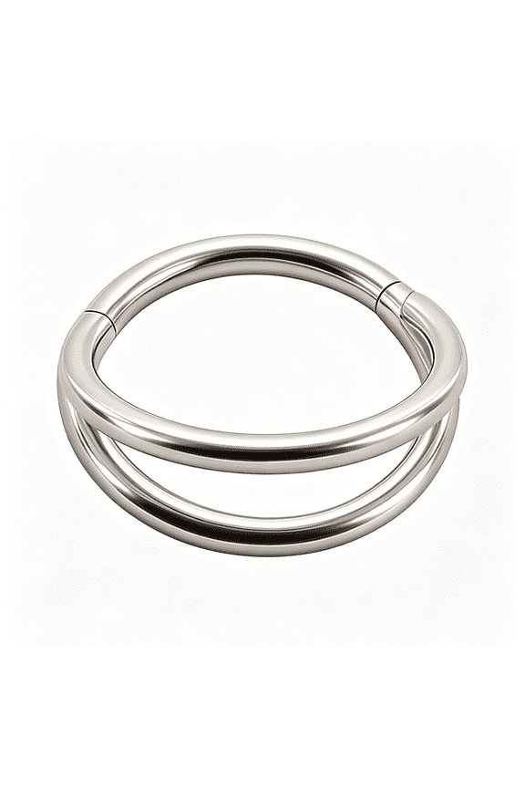 Titanium Double Hoop Septum Clicker & Cartilage Earring - 16G/18G Conch Piercing Jewelry Hinged Ring for Daith Rook Tragus