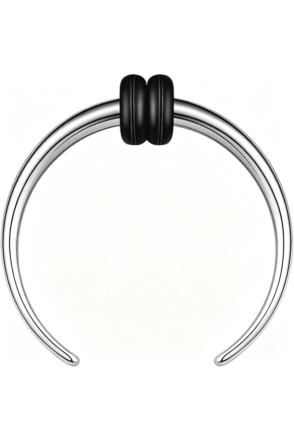 Titanium Horseshoe Septum Rings 00G 0G 2G 4G 6G 8G 12G Pa Ring Large Nose Hoop Piercings Internally Threaded Gauge Earrings for Women Men