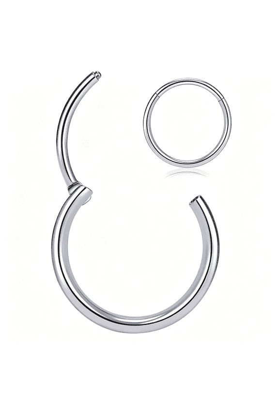 Titanium Nose Rings 20/18/16/14/12G Nose Rings Hoops Septum Clicker Hinged Segment Ring Cartilage Tragus Conch Daith Rook Hoop Earring,Diameter 5-16Mm Silver-Gold-Rose Gold-Black Hoop Ring