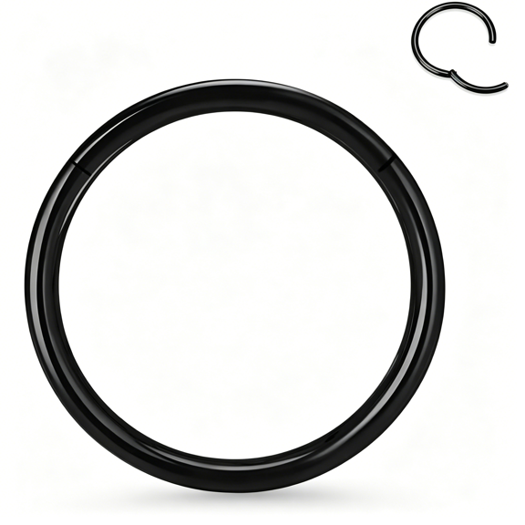DESIGNICE Titanium Nose Rings 20G 18G 16G 14G 12G Nose Rings Hoops Septum Clicker Hinged Segment Ring Cartilage Daith Rook Hoop Earring,Diameter 5Mm to 16Mm Silver-Gold-Rose Gold-Black Hoop Ring