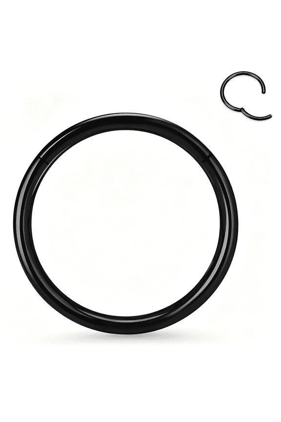 Titanium Nose Rings 20G 18G 16G 14G 12G Nose Rings Hoops Septum Clicker Hinged Segment Ring Cartilage Daith Rook Hoop Earring,Diameter 5Mm to 16Mm Silver-Gold-Rose Gold-Black Hoop Ring