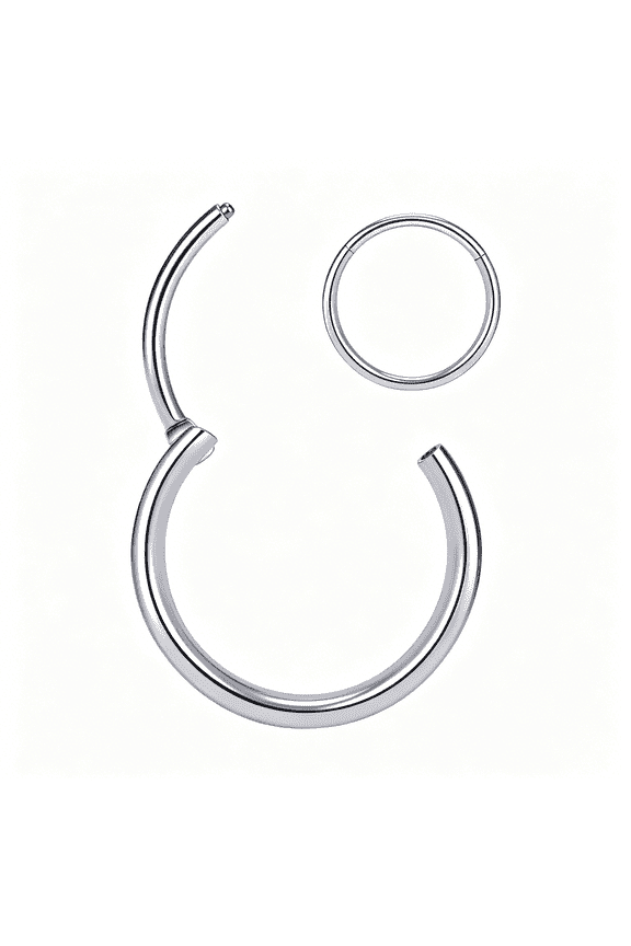 Titanium Nose Rings 20G 18G 16G 14G 12G Nose Rings Hoops Septum Clicker Hinged Segment Ring Cartilage Helix Tragus Conch Daith Rook Hoop Earring,Diameter 5Mm to 16Mm Silver-Gold-Rose