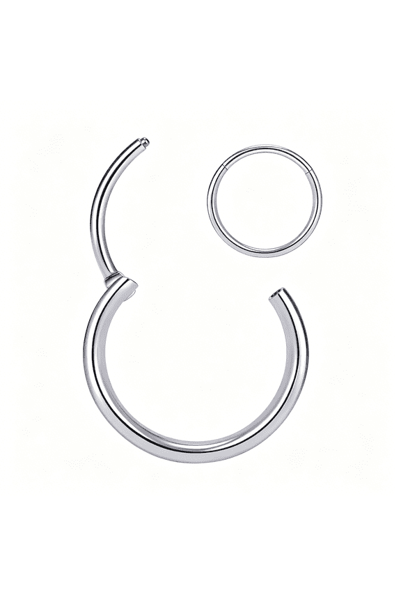 Titanium Nose Rings 20G 18G 16G 14G 12G Nose Rings Hoops Septum Clicker Hinged Segment Ring Cartilage Helix Tragus Conch Daith Rook Hoop Earring,Diameter 5Mm to 16Mm Silver-Gold-Rose