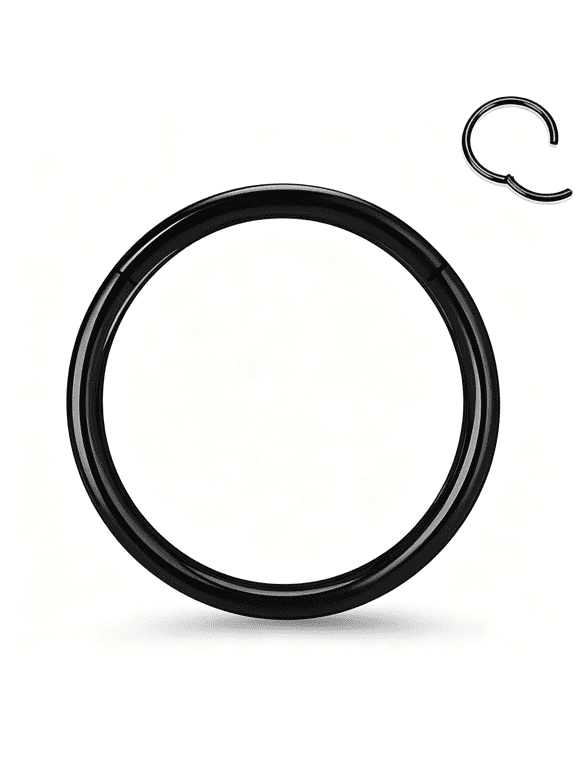 Titanium Nose Rings 20G 18G 16G 14G 12G Nose Rings Hoops Septum Clicker Hinged Segment Ring Cartilage Tragus Conch Daith Rook Hoop Earring