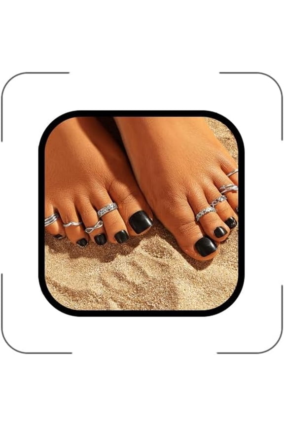 Toe Rings for Women,Dainty Open Gold Silver Star Flower Heart Toe Rings Set Adjustable Turquoise Moon Cz Band Tail Ring Summer Beach Foot Jewelry Accessories