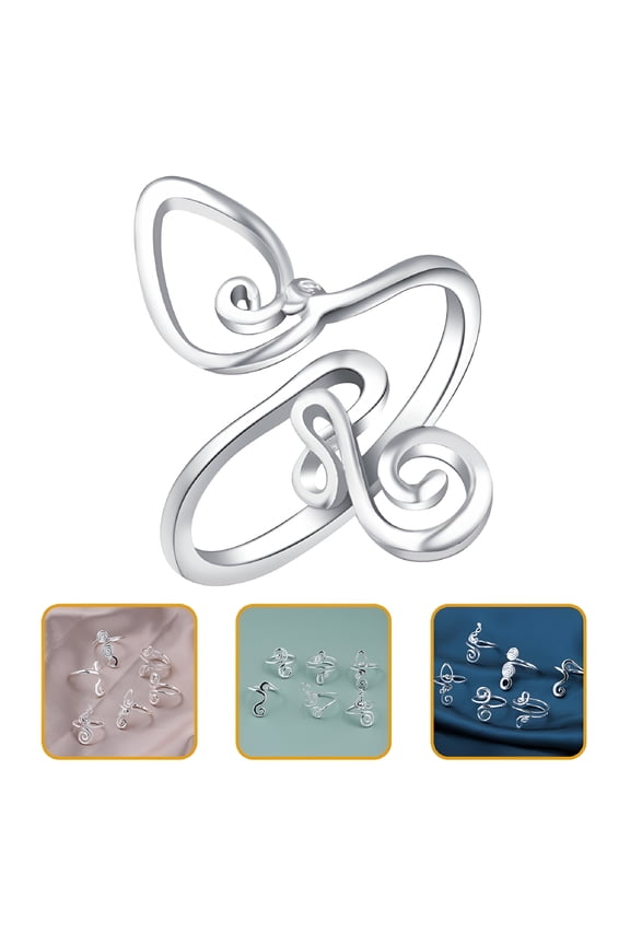 Toe Rings for Women Alloy Silver 1Pack Bohemian Open Rings Comfortable to Wear