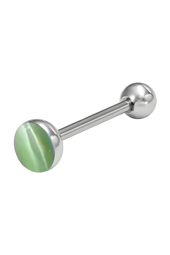 Tongue Rings,Sleek Profile and Thoughtful Touches Piercing Jewelry,Silky Surface and Anti-Friction Feel Body Jewelry for Women,Green