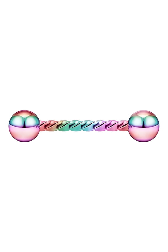 Tongue Rings,Slow Heat Conduction Effect Tongue Piercing Jewelry,Glossy Bead-Cap Finish Tongue Rings for Women,Color Mixing