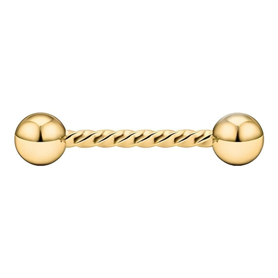 DESIGNICE Tongue Rings,Weak Thermal Transmission Tongue Piercing Jewelry,Glossy Bead-Cap Finish Tongue Rings for Women,Gold