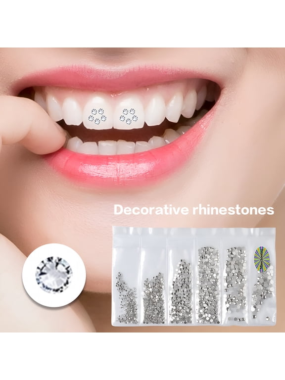 Tooth Decoration Dental Rhinestones Jewelry Teeth Nails Crystal Decor Gems Art Tools (White)
