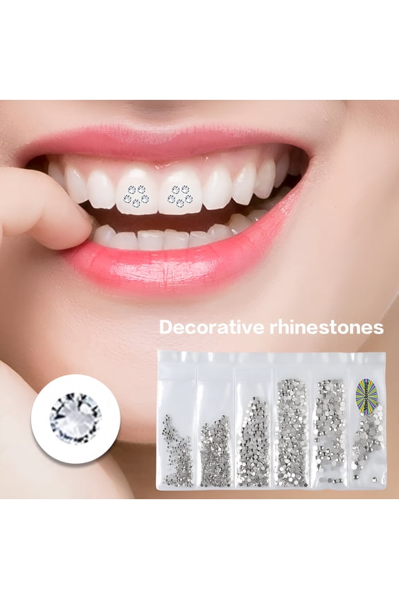 Tooth Decoration Dental Rhinestones Jewelry Teeth Nails Crystal Decor Gems Art Tools (White)