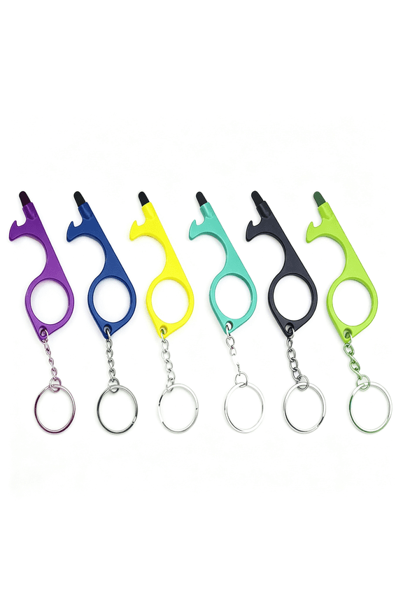 No Touch Door Opener Tool 6 Pack - Premium Multitool Keychain with Touchscreen Stylus and Bottle Opener Premium Multitool Keychain with Touchscreen Stylus and Bottle Opener Door Opener Tool