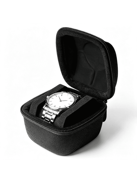 Travel Watch Case,Hard Roll Watch Display Storage Organizer(1 Slot)| Travel Watch Case,Watch Display Storage Holder for Wristwatches and Smart Watches with Anti-Move Watch Pillow