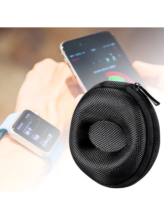 Travel Watch Case | Single Watch Box W/ Zipper for Storage | Cushioned Round Portable Watch Case for Travel | Fits All Wristwatches and Smart Watches Up to 50Mm