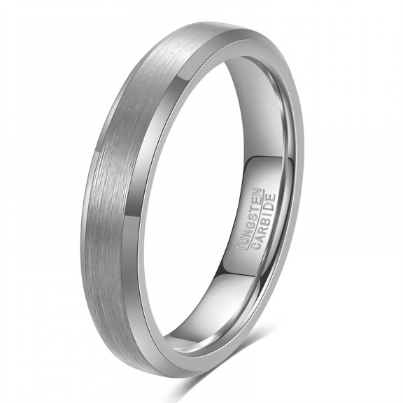 DESIGNICE Tungsten Rings for Men,Crisp Contours Mens Wedding Band,Comfortable Skin Contact Groove Ring