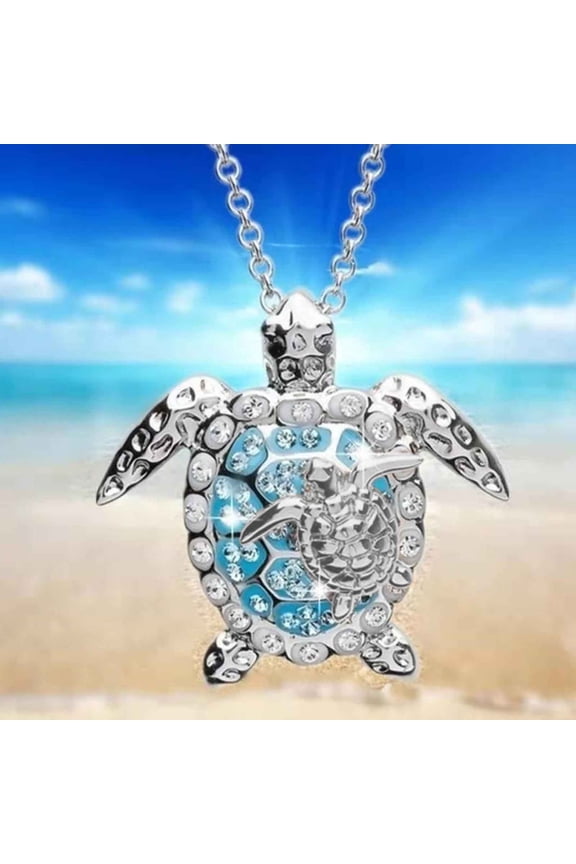 Turtle Necklace for Women Mom Sterling Silver Infinity Sea Turtle Pendant Necklaces Opal Tortoise Ocean Wave Jewelry Mothers Day Valentine'S Day Gifts