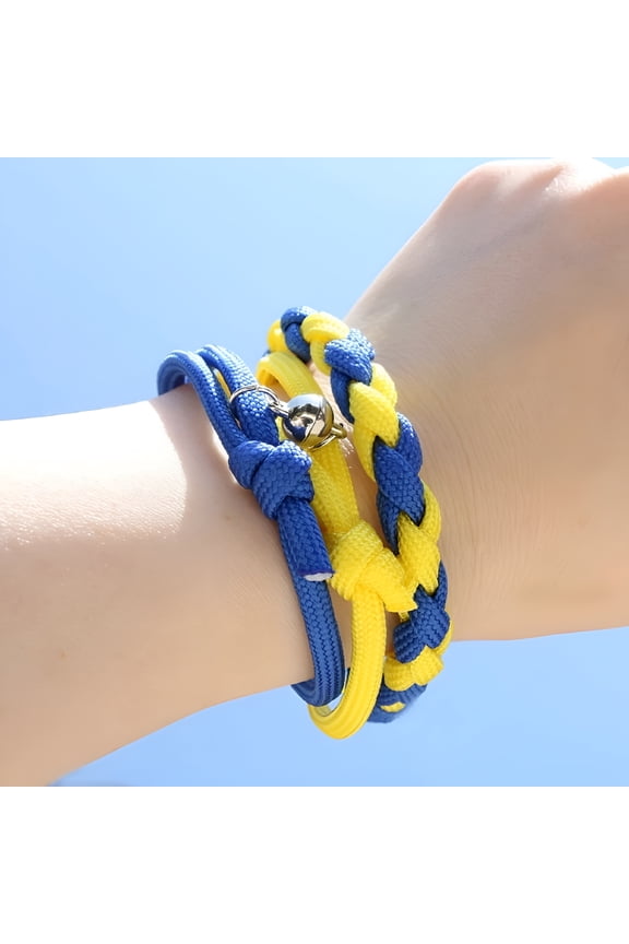 Ukraine String Thread Bracelets, Blue Yellow Braided Rope Bracelet Friendship Bracelets Handmade Braided Rope Bracelet Gift Jewelry