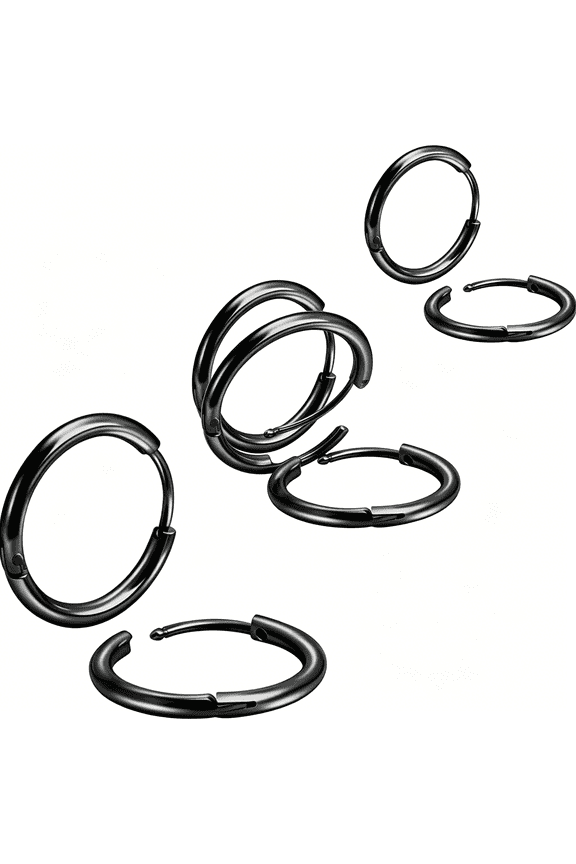 Unisex 18K Real Gold Plating Surgical Steel Sleeper Tiny Hoop Earrings,Nose Ring Septum Ring Ring Daith Ring Lip Ring Nipple Ring Snug Ring Rook Ring Body Piercing Jewelry