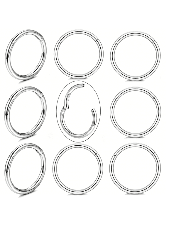 Unisex Dainty Tiny 18K Real Gold Plating Cartilage Huggie Hoop Earrings,16G Surgical Steel Small Endless Hinged Hoops Earring for Earlobe Cartilage Rook Daith Conch Nose Piercing Jewelry