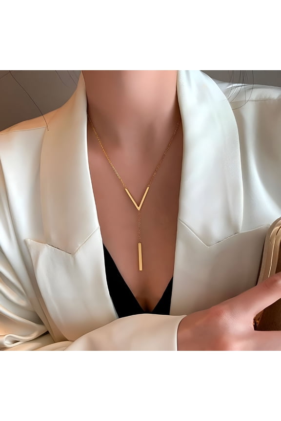 V-shaped Long Sexy Clavicle Necklace for Women Gold Color Link Chain Necklace Party Jewelry Fashion Accessories Birthday Gift