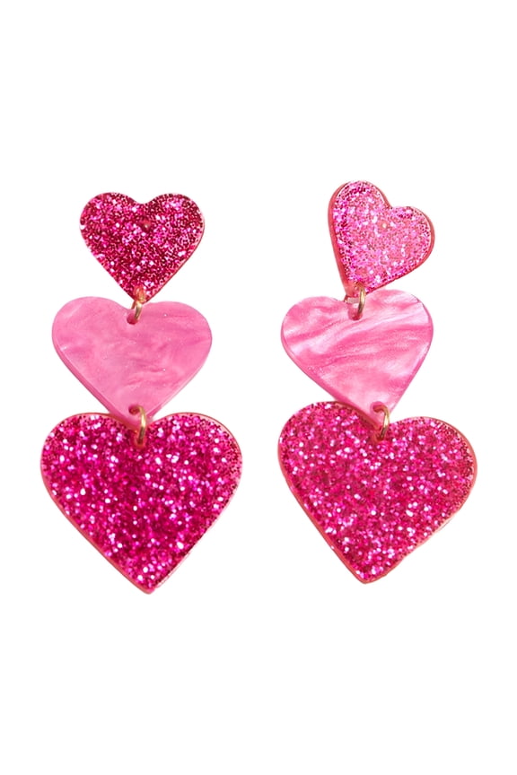 Valentine's Day Heart Earrings for Women Cute Drop Dangle Earrings