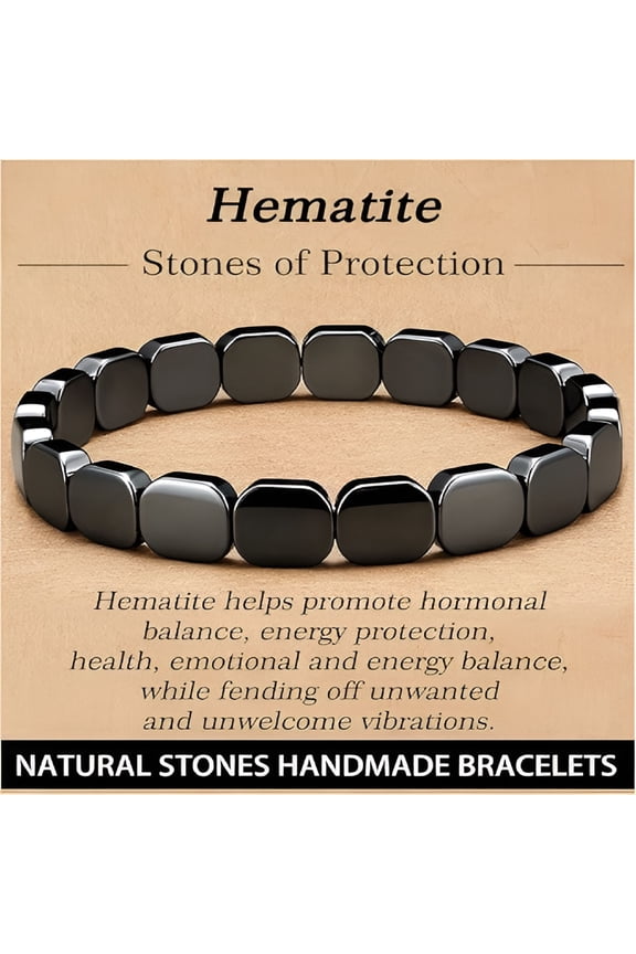 Valentines Day Gifts for Men Hematite Bracelet for Men Natural Stones Handmade Bracelets - Reignites Masculine Energy Male Healing Bracelets for Mens Inspirational Birthday Gifts