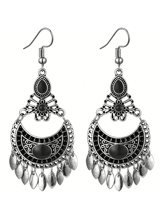 Vintage Boho Statement Drop Dangle Earrings for Women Bohemian Ethnic Handmade Beaded Charms Earring Bohemian Retro Chandelier Tassel Earrings Mexico Gypsy Jewelry Gift